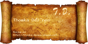 Thomka Dénes névjegykártya